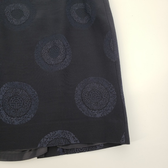 VTG Louis Feraud Silk & Wool Navy Pencil Skirt 14 - Picture 4 of 7